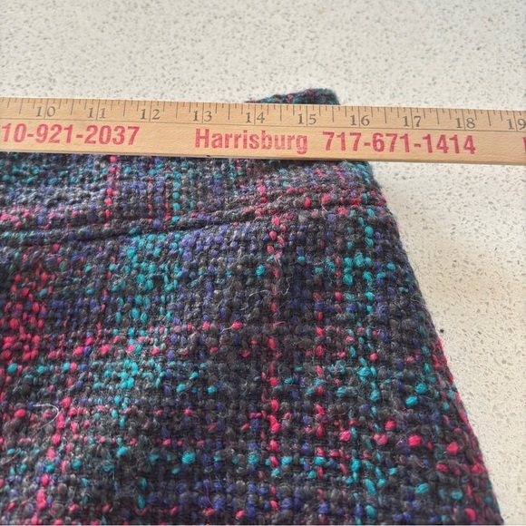 Talbots Pencil Skirt Size 10 Plaid multicolor High Rise Nubby Tweed Wool Blend - Picture 9 of 11